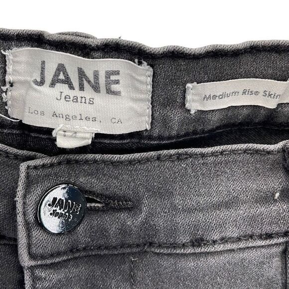 JANE Jeans high waist Casual Mid Rise Skinny Jeans Denim Pants Black 14 Large - Picture 4 of 9